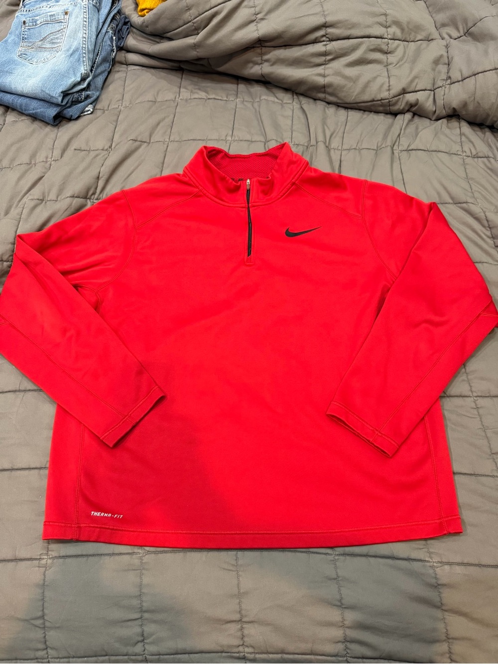 Nike Red Therma-FIT Quarter Zip Pullover